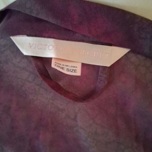 Victorias Secret Womens Semi Sheer Belted Robe Kimono Cover-Up One Size - Picture 8 of 13